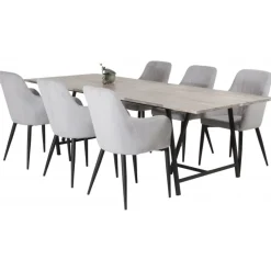 Jepara Spisebordssæt - Sort og Grå