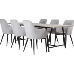 Jepara Spisebordssæt - Sort og Grå