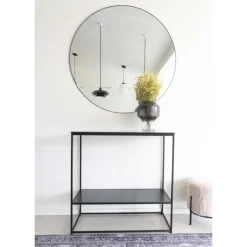 Jersey Spejl - Spejl med ramme i sort Ø100 cm