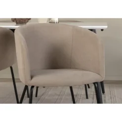 Jimmy e Spisebordssæt - Beige, Sort og Hvid