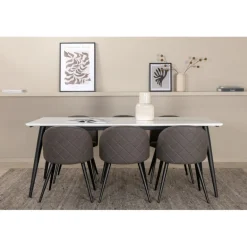 Jimmy e Spisebordssæt - Sort Grå og Hvid