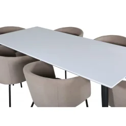 Jimmy Spisebordssæt - Beige, Sort og Hvid