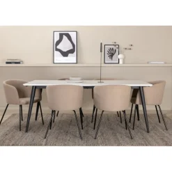 Jimmy Spisebordssæt - Beige, Sort og Hvid