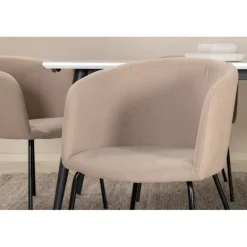 Jimmy Spisebordssæt - Beige, Sort og Hvid