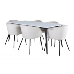 Jimmy Spisebordssæt - Beige, Sort og Hvid