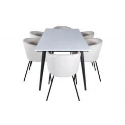 Jimmy Spisebordssæt - Beige, Sort og Hvid