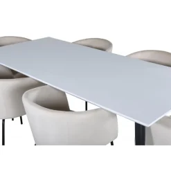 Jimmy Spisebordssæt - Beige, Sort og Hvid