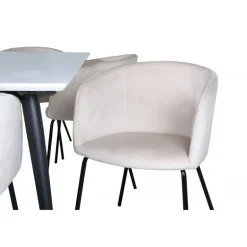 Jimmy Spisebordssæt - Beige, Sort og Hvid