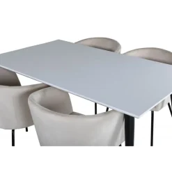 Jimmy Spisebordssæt - Beige, Sort og Hvid