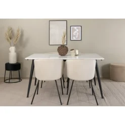 Jimmy Spisebordssæt - Beige, Sort og Hvid