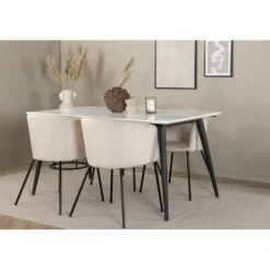 Jimmy Spisebordssæt - Beige, Sort og Hvid