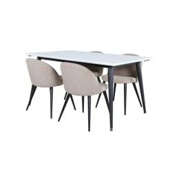 Jimmy t Spisebordssæt - Beige, Sort og Hvid