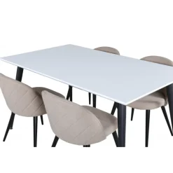 Jimmy t Spisebordssæt - Beige, Sort og Hvid