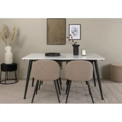 Jimmy t Spisebordssæt - Beige, Sort og Hvid