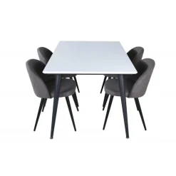 Jimmy t Spisebordssæt - Sort Grå og Hvid