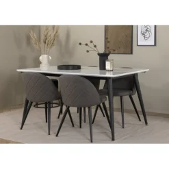 Jimmy t Spisebordssæt - Sort Grå og Hvid