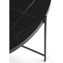 JULIETA sæt af 2 sofaborde, Sort marmor / Sort