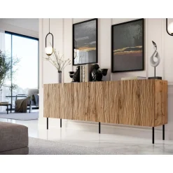 JUNGLE Kommode 190 Wotan Eg Mat/Sort Mat