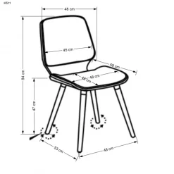 K511 Spisebordsstol - Creme / Valnød