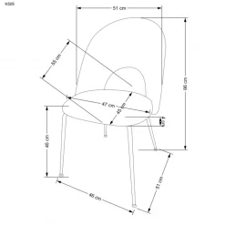 K505 Spisebordsstol - flerfarvet