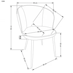 K506 Spisebordsstol - flerfarvet