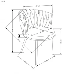 K516 Spisebordsstol - Grå