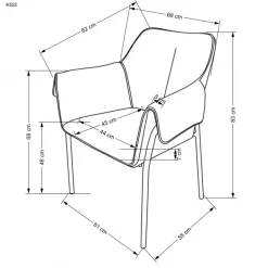 K522 Spisebordsstol - Grå