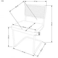 K504 Spisebordsstol - Grå / Sort