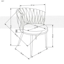 K517 Spisebordsstol - Grå Velour