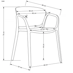 K491 Spisebordsstol - Hvid