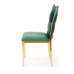 K436 Spisebordsstol - Mørkegrøn / guld