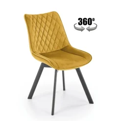 K520 Spisebordsstol - Sennepsgul / Sort