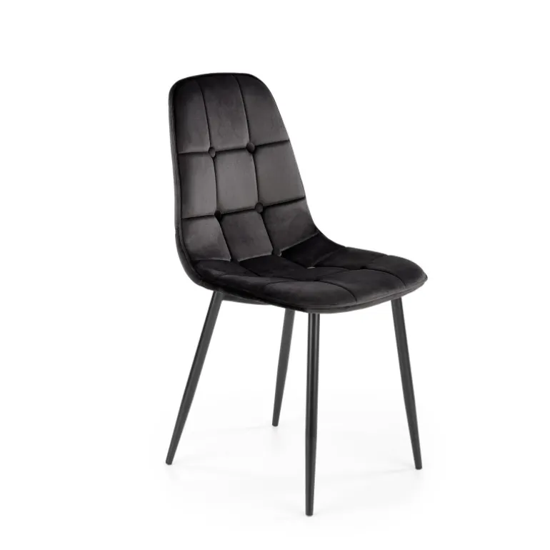 K417 Spisebordsstol - Sort Fløjl