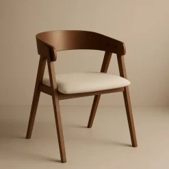 K562 Spisebordsstol - Valnød / lys Beige