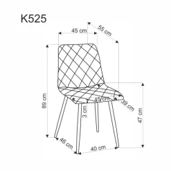 K525 Spisebordsstol Grå