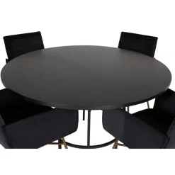 København Rund Spisebordssæt - Sort og Kobber