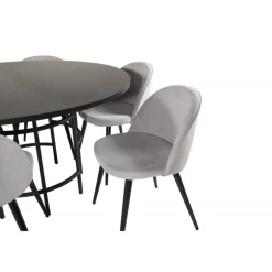København Rundt Spisebordssæt - Sort og Lysegrå