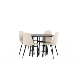 København Rundt Spisebordssæt - Beige og Mocca