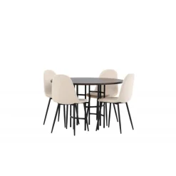 København Rundt Spisebordssæt - Beige og Mocca