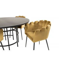 København Rundt Spisebordssæt - Sort og Messing