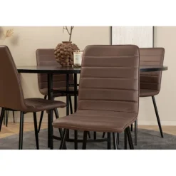 København Rundt Spisebordssæt - Sort og Brun