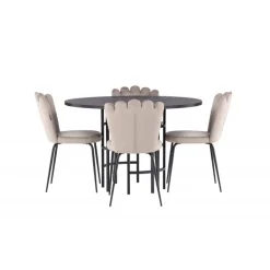 København Rundt Spisebordssæt - Beige og Sort