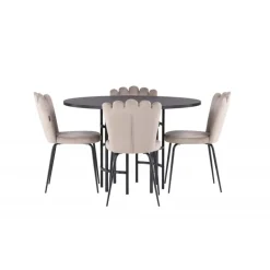 København Rundt Spisebordssæt - Beige og Sort