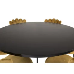 København Rundt Spisebordssæt - Sort og Messing