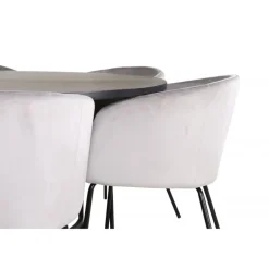 København Rundt Spisebordssæt - Sort og Lysegrå