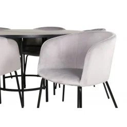 København Rundt Spisebordssæt - Sort og Lysegrå