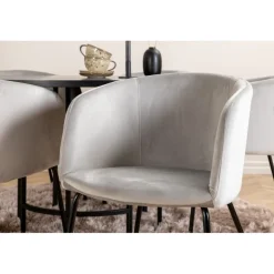 København Rundt Spisebordssæt - Sort og Lysegrå