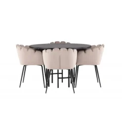København Rundt Spisebordssæt - Beige og Sort
