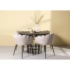 København Rundt Spisebordssæt - Beige og Sort