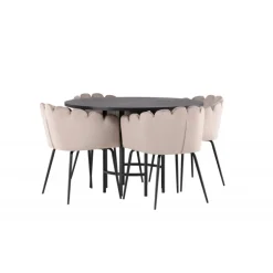 København Rundt Spisebordssæt - Beige og Sort